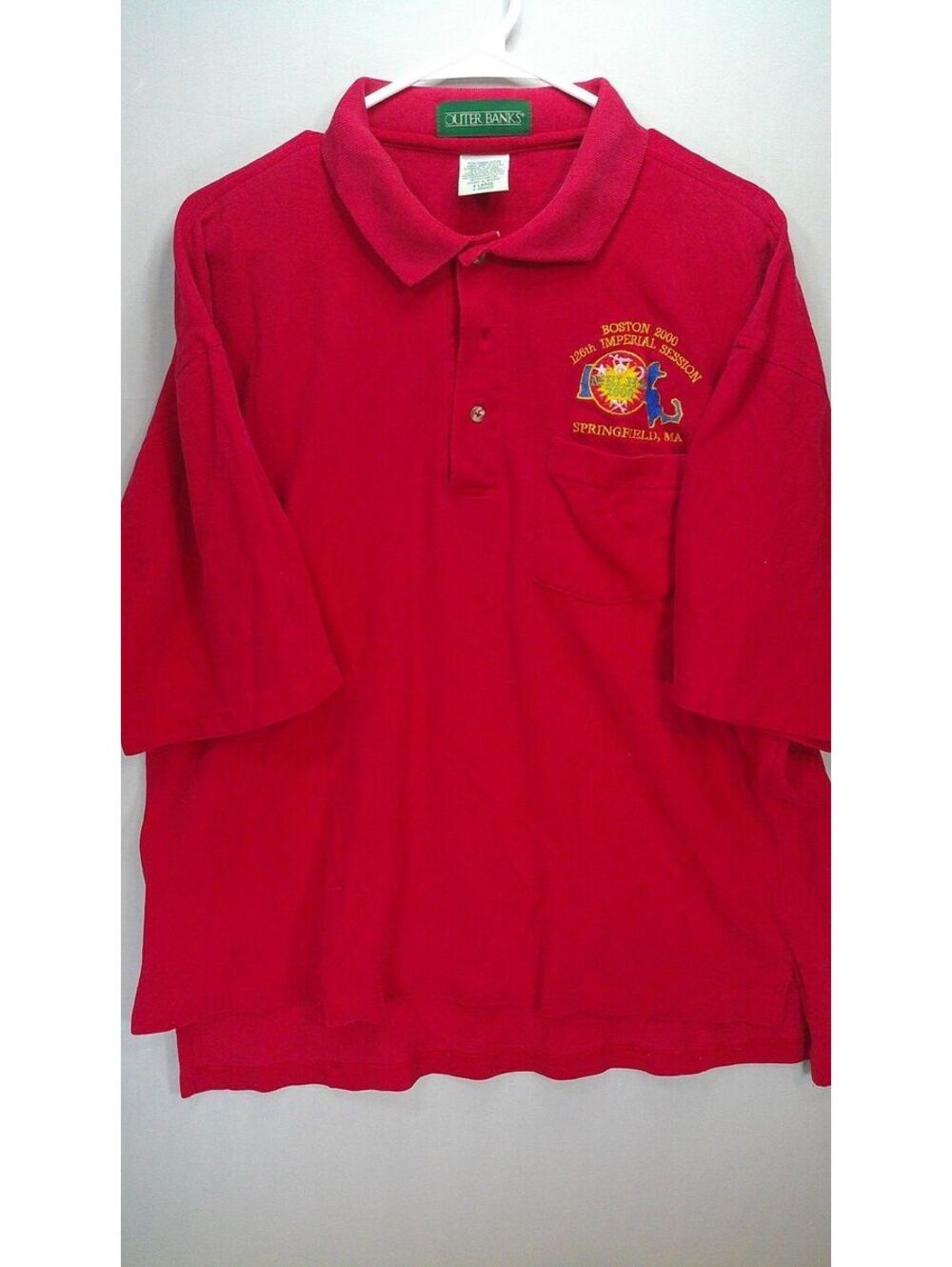 Vintage Outer Banks Red Polo Shirt XL - Boston 2000 Imperial